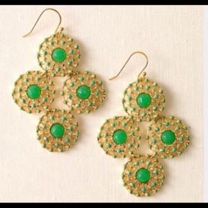 Stella & Dot Green Garden Chandelier earrings